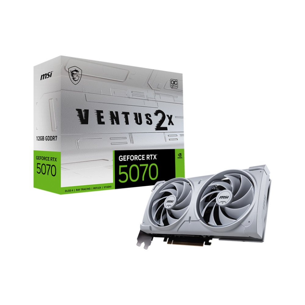 Tarjeta Gráfica MSI GeForce RTX 5070 VENTUS 2X OC WHITE 12GB GDDR7 DLSS4