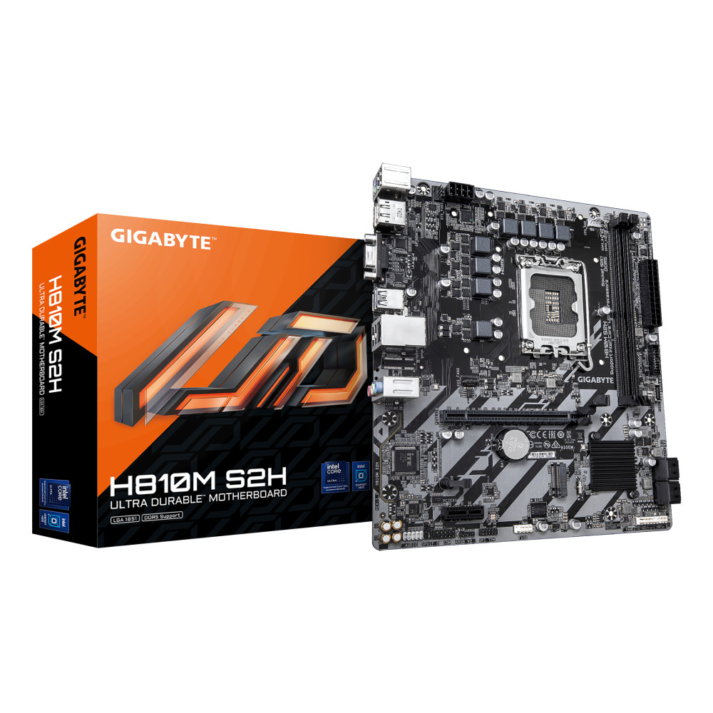 PB S1851 GIGABYTE H810M S2H 2DDR5 PCI4.0 LAN GIGABIT SATA3 M2 HDMI DP MATX