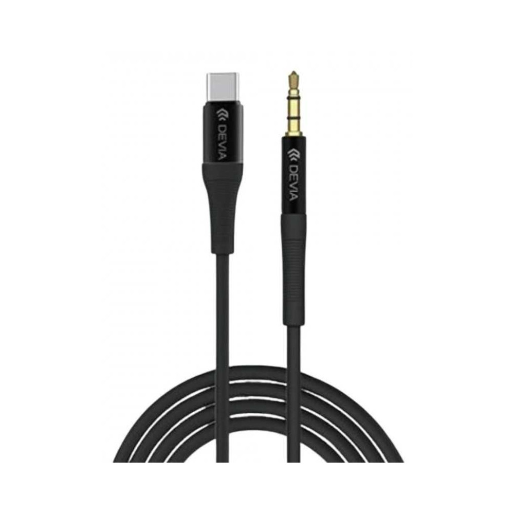 DEVIA CABLE IPURE JACK-USB-C 3.5mm WOVEN 1M NEGRO
