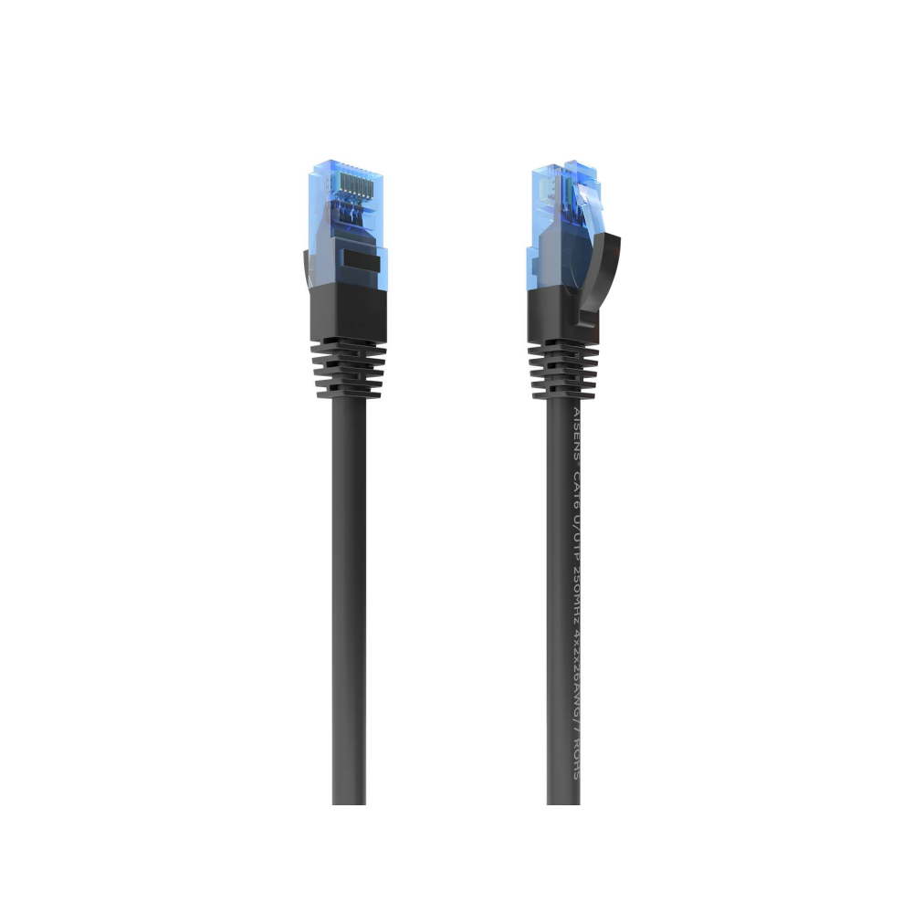CABLE RED LATIGUILLO RJ45 CAT.6 UTP AWG26 CCA NEGRO 4.0M AISENS A135-0847