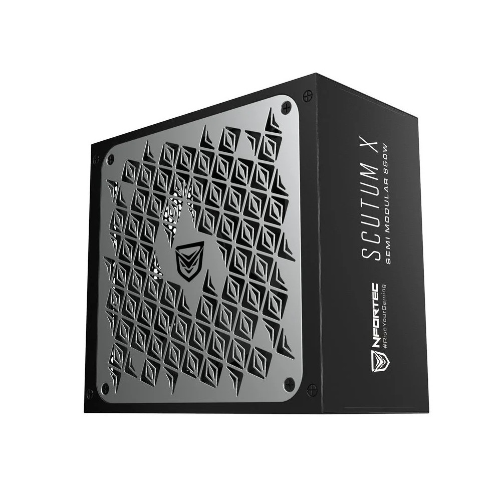 FUENTE NFORTEC SCUTUM X 850W SEMI MODULAR 80 PLUS BRONZE ATX 1X140MM 12V NEGRO