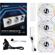 Ventilador Lian Li Uni Fan TL120 Wireless LCD ARGB Reverse Blade 120mm Triple Pack Blanco