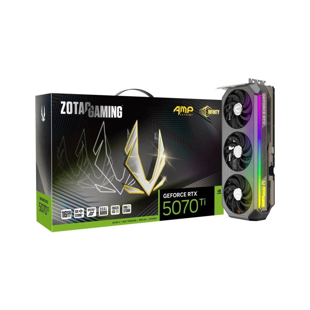 TARJETA DE VIDEO NVIDIA ZOTAC RTX 5070 TI AMP EXTREME INFINITY 3X 16GB GDDR7