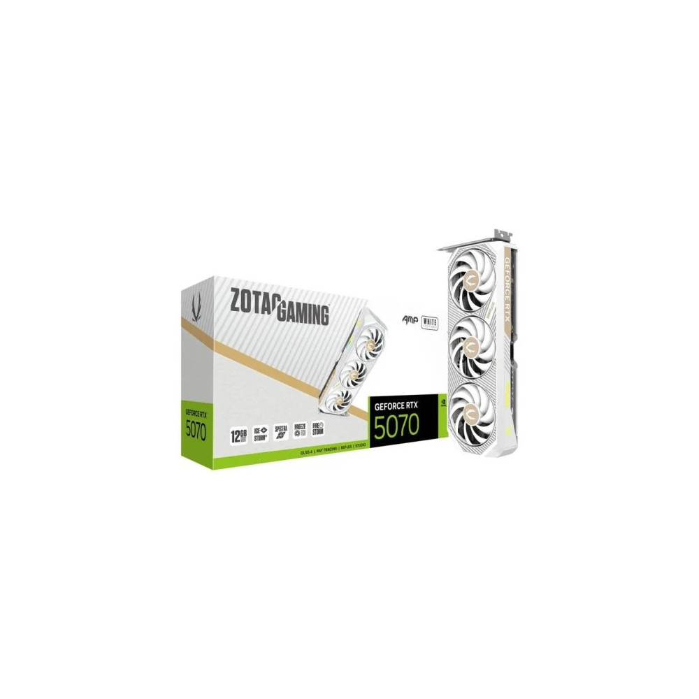 Tarjeta Gráfica Zotac Gaming GeForce RTX 5070 AMP White Edition 12GB GDDR7 DLSS4