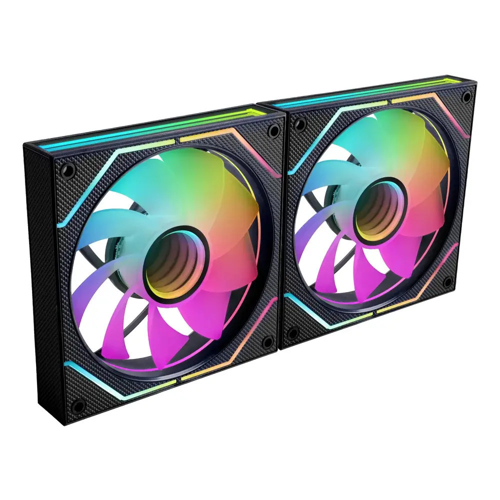 VENTILADOR 12X12 12CM MARS GAMING MF3DPROX2R ARGB PACK 2U. NEGRO