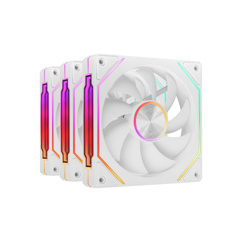 VENTILADOR 12X12 12CM MARS GAMING MF-LINKFINITYKIT2 ARGB PACK 3U. BLANCO