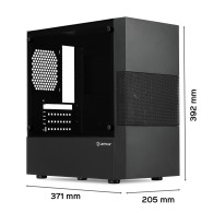 CAJA MICRO-ATX SEMITORRE UNYKA AERO C25(FUENTE500W) 2USB3.0 1USB2.0 NEGRO 52125