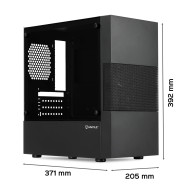 CAJA MICRO-ATX SEMITORRE UNYKA AERO C25(FUENTE500W) 2USB3.0 1USB2.0 NEGRO 52125