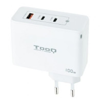 CARGADOR USB-C TOOQ PARED GAN 2USB-C/PD + USB-A/QC 100W TQWC-GANQC2PD100W