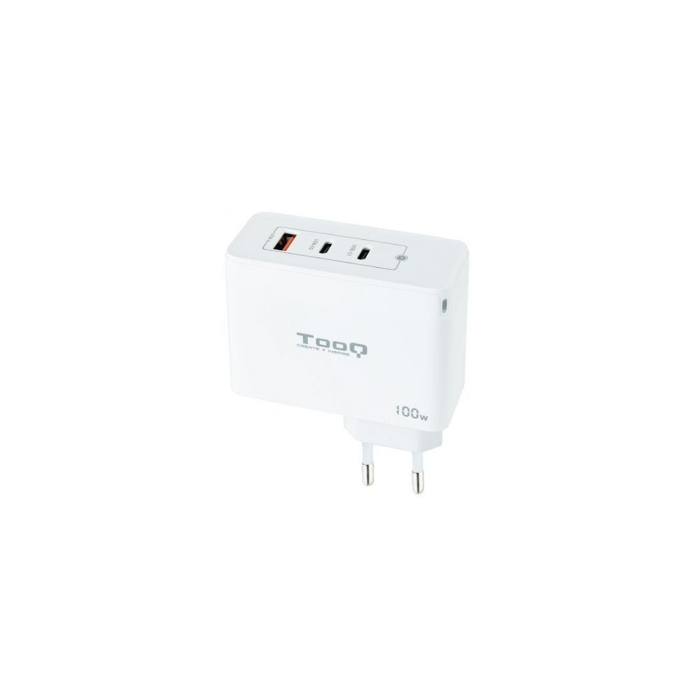 CARGADOR USB-C TOOQ PARED GAN 2USB-C/PD + USB-A/QC 100W TQWC-GANQC2PD100W