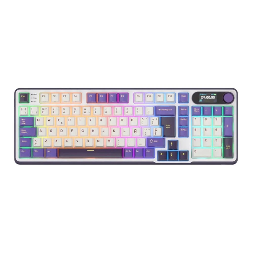 Teclado para Mac y Windows Royal Kludge RKS98 ISO-ES RGB Hot-Swappable Switch Chartreuse Wireless Blackberry