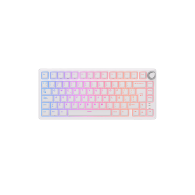 Teclado para Mac y Windows Royal Kludge RKR75 ISO-ES Hot-Swappable Switch Silver Speed White Edition