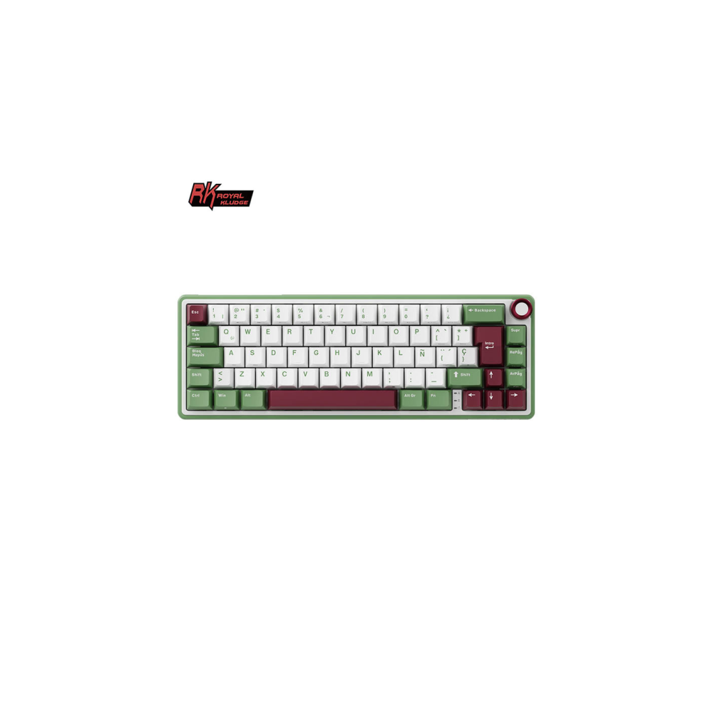 Teclado para Mac y Windows Royal Kludge RKR65 ISO-ES Hot-Swappable Switch Chartreuse Green Sand