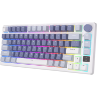 Teclado para Mac y Windows Royal Kludge RKM75 ISO-ES Hot-Swappable Switch Silver Speed Wireless Ocean Blue