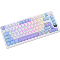 Teclado para Mac y Windows Royal Kludge RKM75 RGB ISO-ES Hot-Swappable Switch Brown Wireless Taro Milk