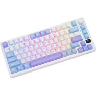 Teclado para Mac y Windows Royal Kludge RKM75 RGB ISO-ES Hot-Swappable Switch Brown Wireless Taro Milk