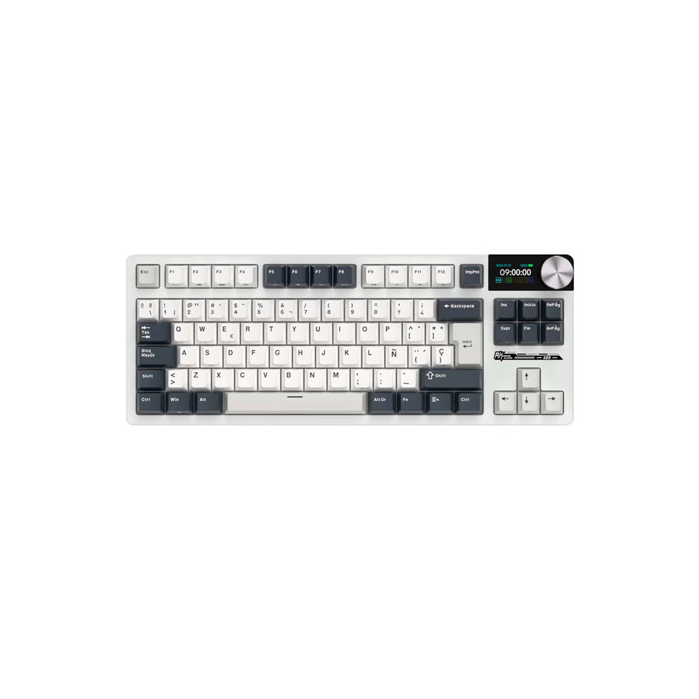Teclado para Mac y Windows Royal Kludge RKS85 ISO-ES RGB Hot-Swappable Switch Beige Wireless White Night