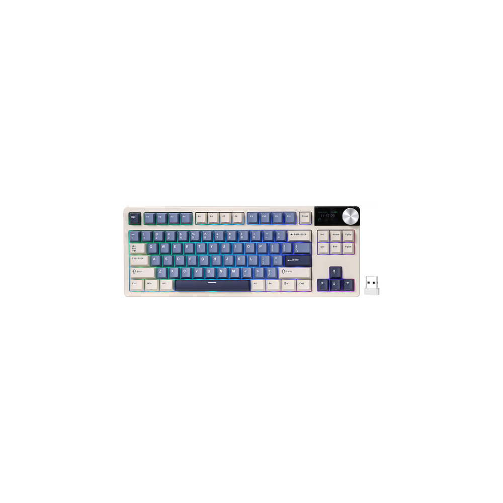 Teclado Gaming Royal Kludge RKS85 ISO-ES RGB Hot-Swappable Switch Beige Wireless Horizon Blue