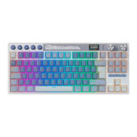 Teclado para Mac y Windows Royal Kludge RKM87 ISO-ES RGB Hot-Swappable Switch Cream Wireless Ocean Blue
