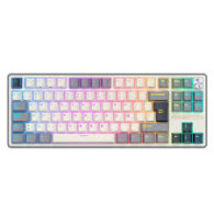 Teclado para Mac y Windows Royal Kludge R87Pro ISO-ES RGB Hot-Swappable Switch Creamy Half Grey