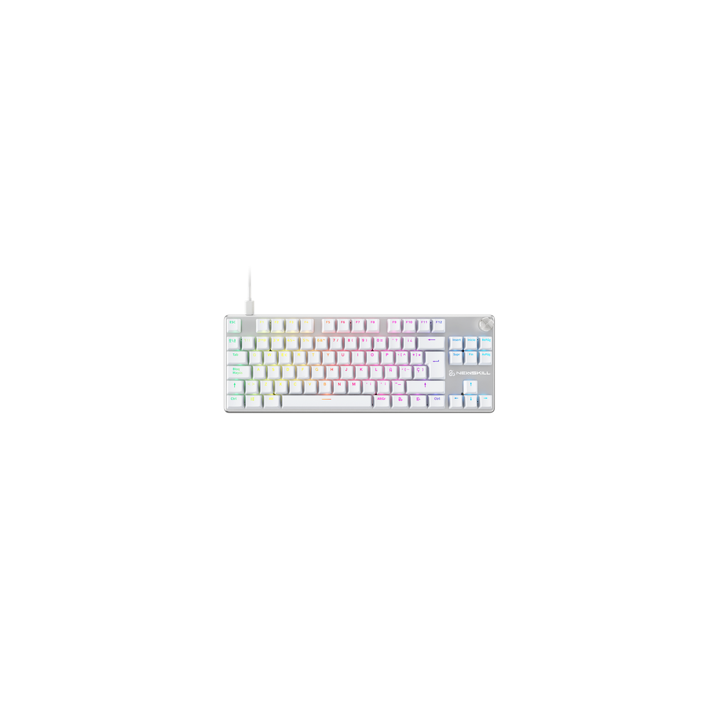 TECLADO GAMING NEWSKILL SERIKE TKL V2 ALAMBRICO USB A ALUMINIO ABS RGB ES BLANCO