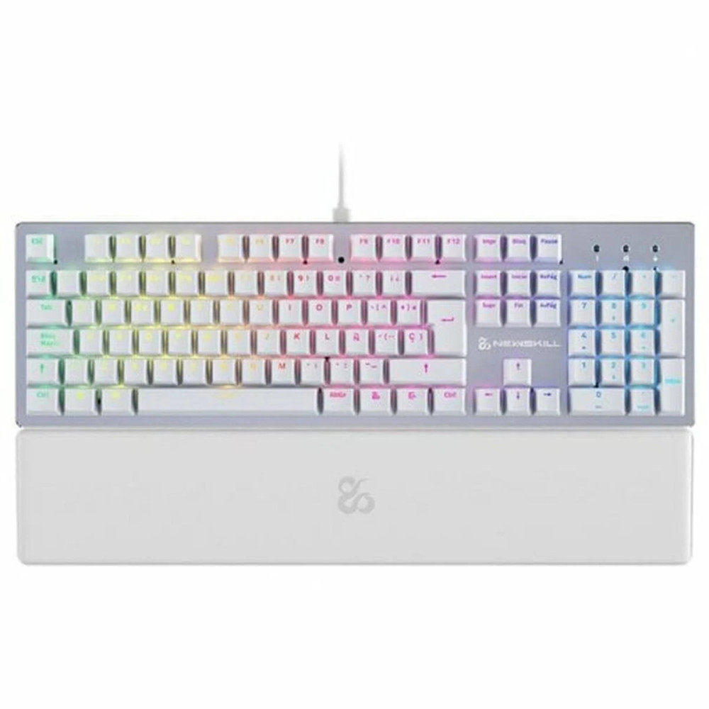 TECLADO GAMING NEWSKILL SERIKE V2 ALAMBRICO USB A ALUMINIO ABS RGB ES BLANCO