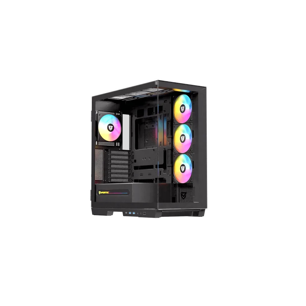 CAJA DE PC GAMING NFORTEC URSA TORRE E-ATX A-RGB C. TEMPLADO 4X120 INC. NEGRO