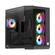CAJA DE PC GAMING NFORTEC PULSAR SEMITORRE ATX A-RGB C. TEMPL. 3X120 INC. NEGRO