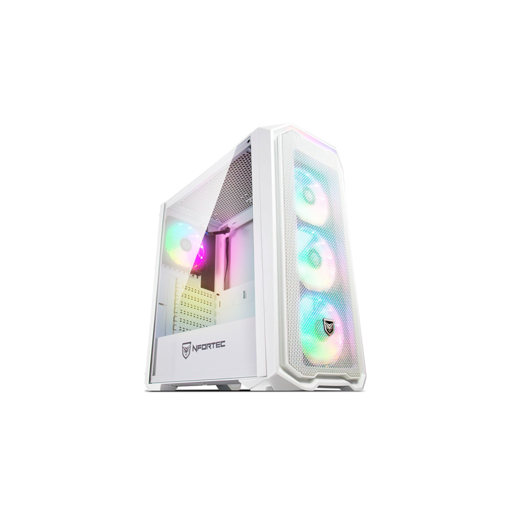 CAJA DE PC GAMING NFORTEC KRATER X TORRE E-ATX A-RGB C. TEMPL. 4X120 INC. BLANCO