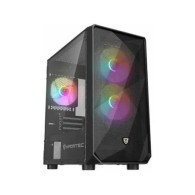 CAJA DE PC GAMING NFORTEC DYS TORRE MICRO-ATX A-RGB C. TEMPLADO 3X120 INC. NEGRO