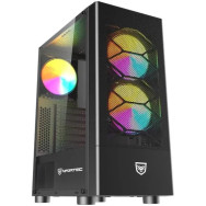 CAJA DE PC GAMING NFORTEC CAELUM SEMITORRE ATX RGB C. TEMPLADO 3X120 INCL. NEGRO