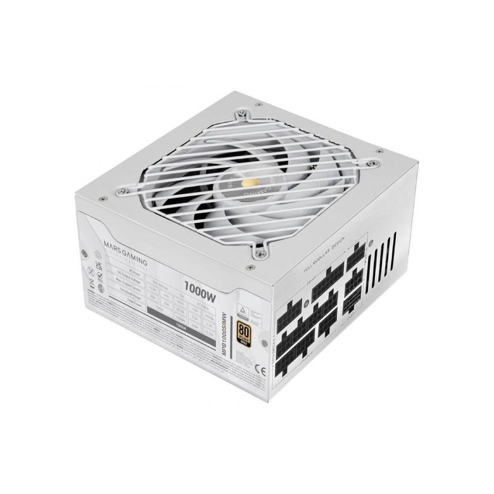 FUENTE DE ALIMENTACION MARS GAMING MBP 1000W 80+ GOLD MODULAR WHITE
