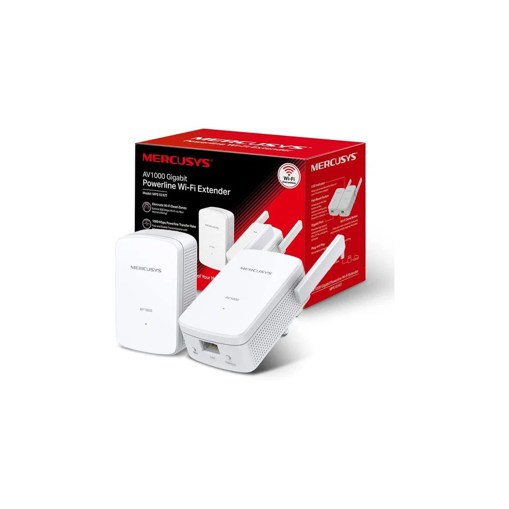 POWERLINE MERCUSYS AV1000 WIFI 1000MBPS 300M MP510KIT BLANCO