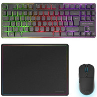TECLADO Y RATON GAMING INALAMBRICOS +ALFOMBRILLA MARS GAMING MCPWTKL NEGRO