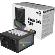 FUENTE DE ALIMENTACION 750W AEROCOOL MIRAGE GOLD 750 RGB LED 80 PLUS GOLD