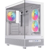 CAJA ATX SEMITORRE EINAREX S500 RGB 3 FANS BLANCA EXCS-PR-500R-W