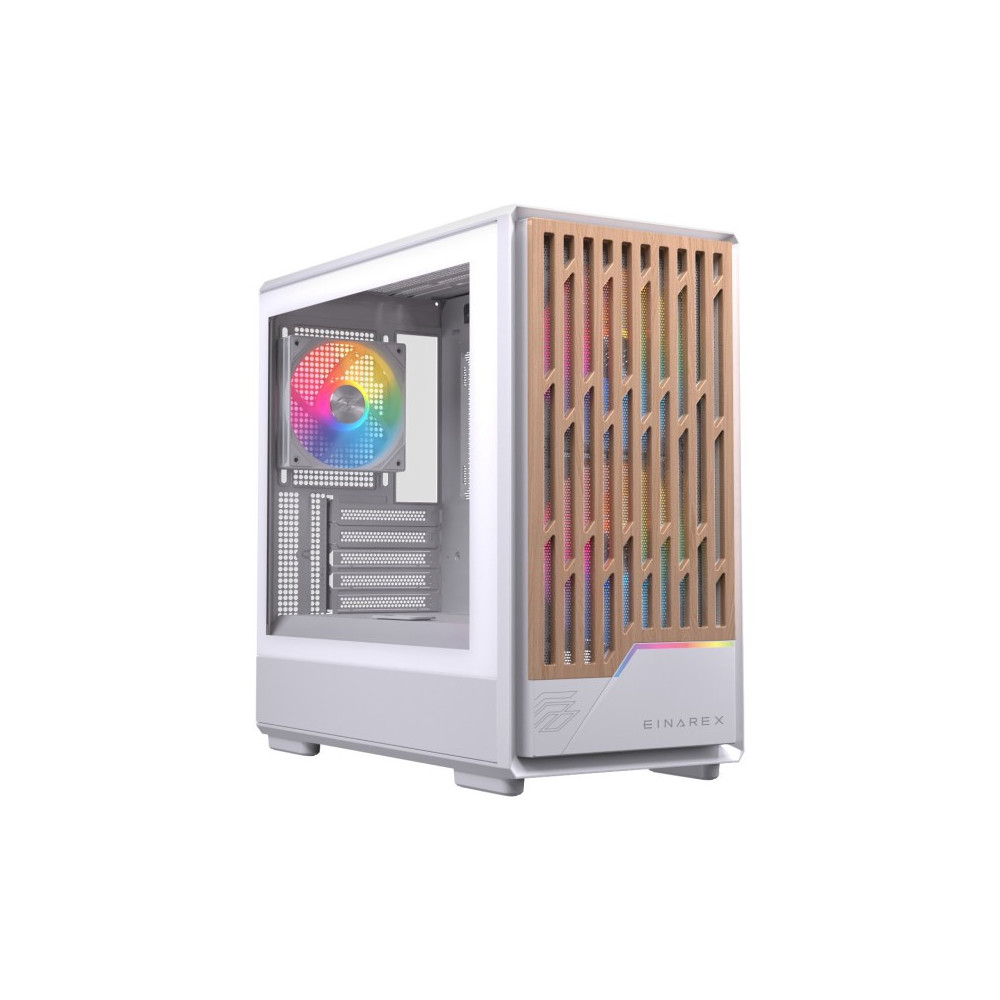 CAJA MICRO-ATX SEMITORRE EINAREX PM400 RGB 3 FANS BLANCA EXCS-PM-400R-W