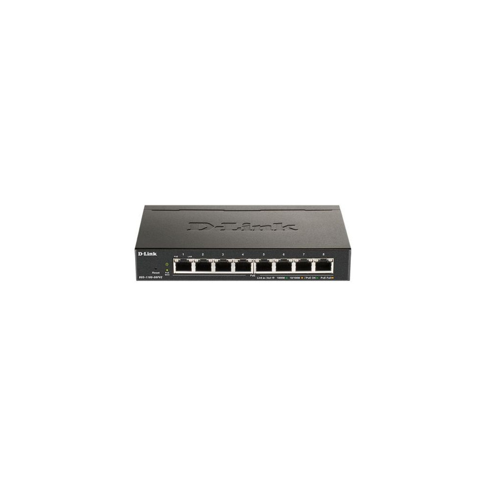 SWITCH D-LINK 8P DGS-1100-08PV2/E 10/100/1000 EASYSMART PoE(64W)