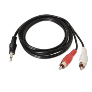 CABLE AUDIO ESTEREO JACK 3.5M-2XRCAM NEGRO 3.0M AISENS A128-0148