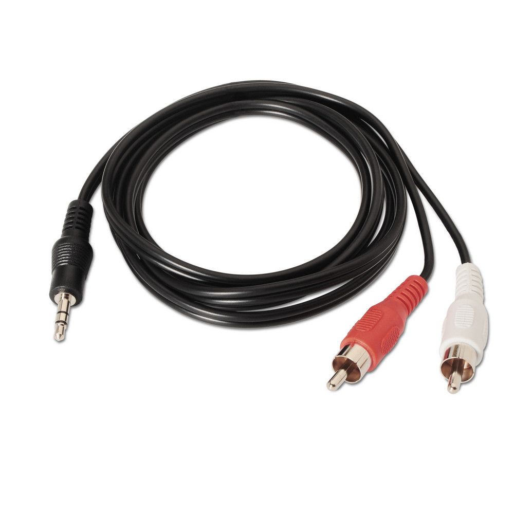 CABLE AUDIO ESTEREO JACK 3.5M-2XRCAM NEGRO 3.0M AISENS A128-0148