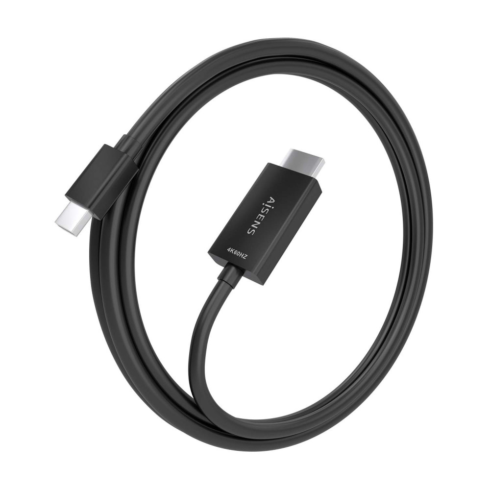 CABLE CONVERSOR MINI DP A HDMI 4K60HZ MINI DPM-HDMIM NEGRO 2.0M AISENS A125-0888