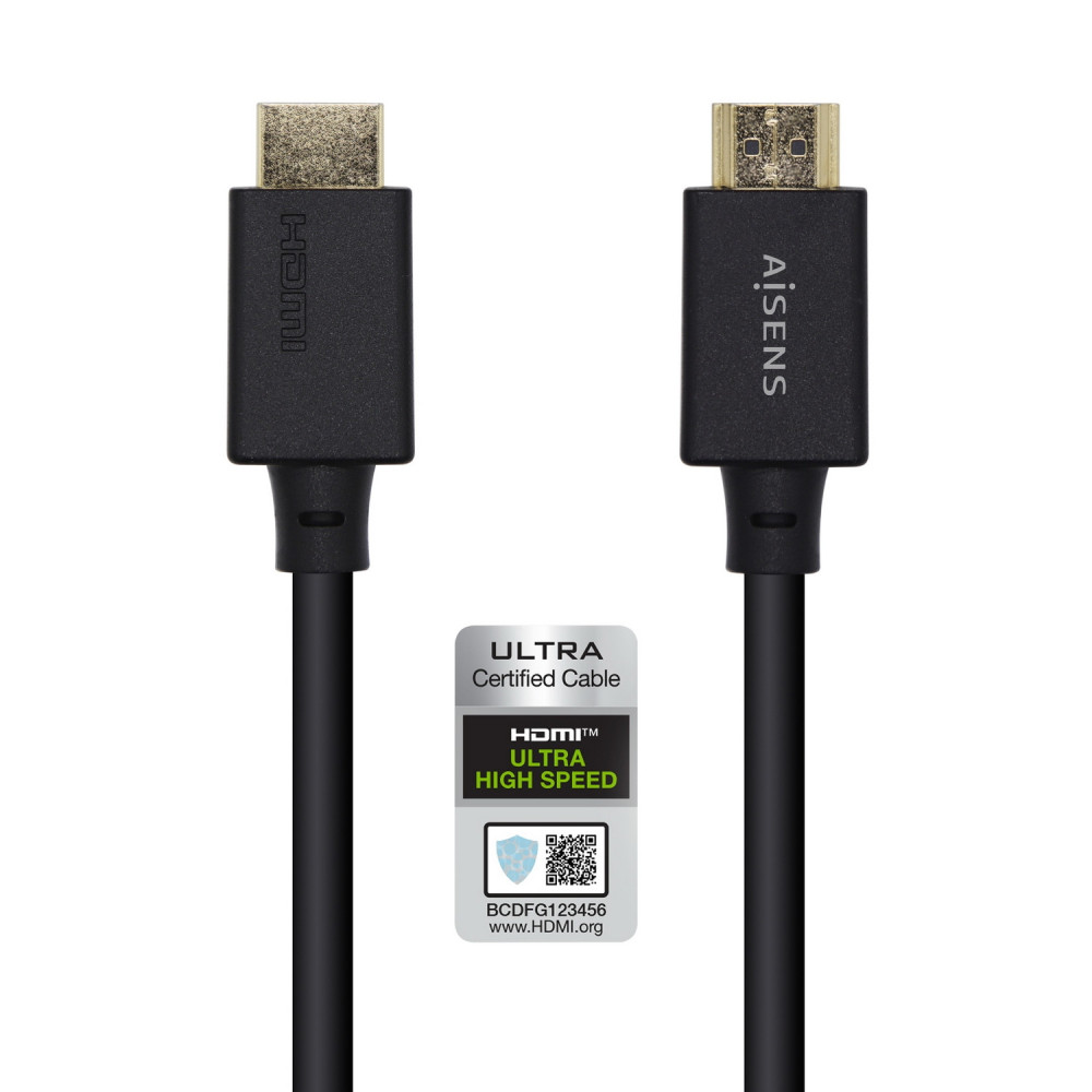 CABLE HDMI CERTIFICADO V2.1 8K 60HZ 48GBPS AM-AM NEGRO 3.0M AISENS A150-0424