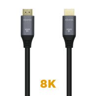 CABLE HDMI V2.1 8K 60HZ 48GBPS AM-AM GRIS NEGRO 1.5M AISENS A150-0427