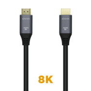 CABLE HDMI V2.1 8K 60HZ 48GBPS AM-AM GRIS NEGRO 1.5M AISENS A150-0427