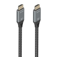 CABLE HDMI V2.1 ALTA VELOCIDAD 8K60HZ AM-AM GRIS-NEGRO 7.0M AISENS A150-0877