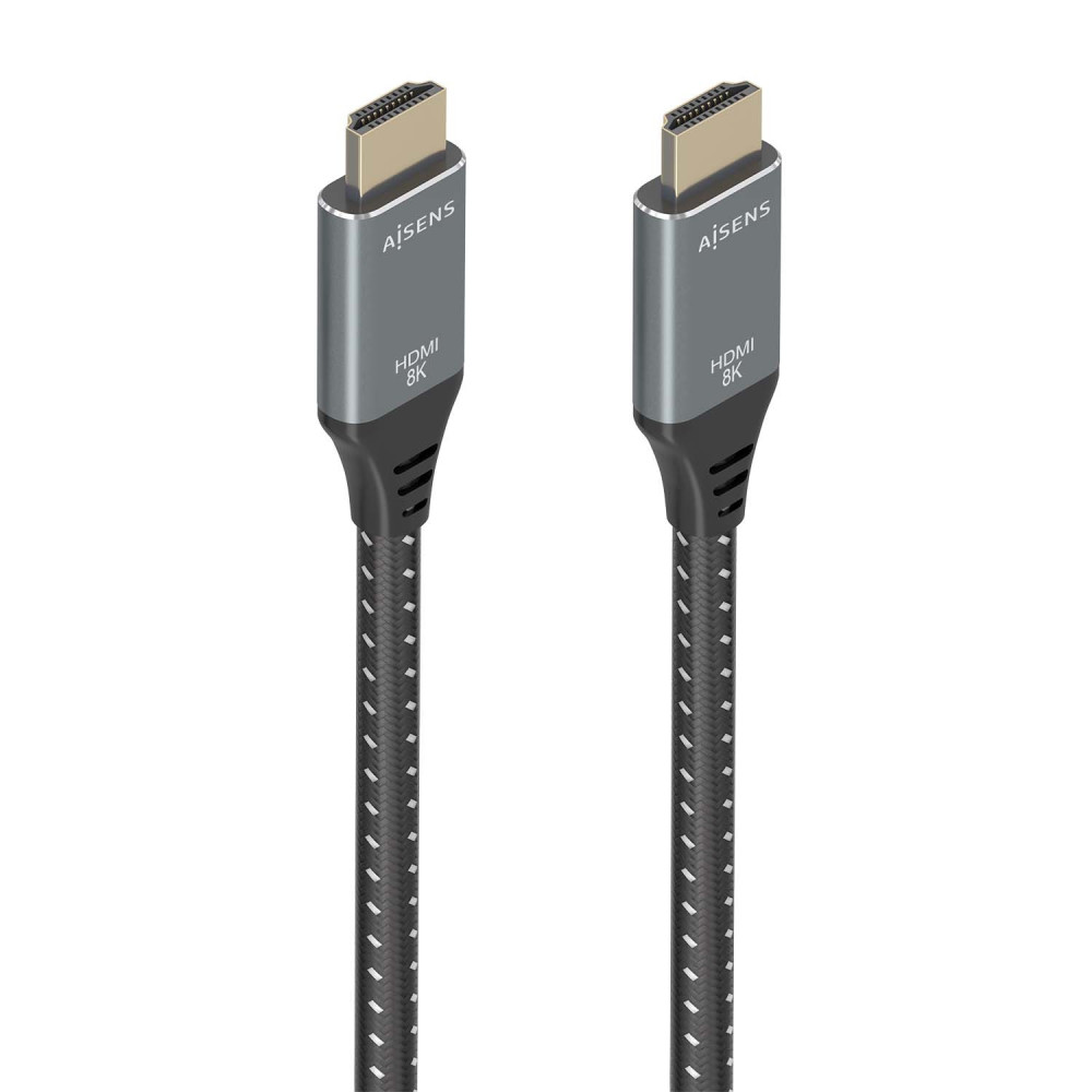 CABLE HDMI V2.1 ALTA VELOCIDAD 8K60HZ AM-AM GRIS-NEGRO 7.0M AISENS A150-0877