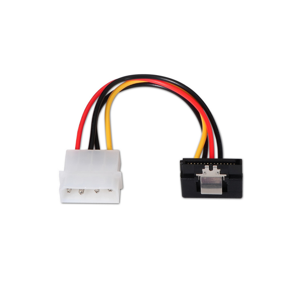 CABLE SATA ALIM ACODADO ANCLAJES MOLEX 4PIN M-SATAH 16CM AISENS A131-0163