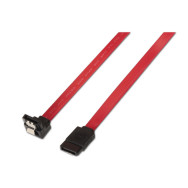 CABLE SATA III DATOS 6G DATOS ACODADO CON ANCLAJES ROJO 0.5M AISENS A130-0156