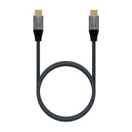 CABLE USB 2.0 ALUMINIO 5A 100W E-MARK USB-CM-USB-CM GRIS 1.0M AISENS A107-0628