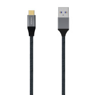 CABLE USB 3.1 GEN2 ALUMINIO 10GBPS 3A TIPO USB-CM-AM GRIS 0.5M AISENS A107-0630